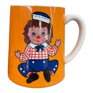 Vintage 1971 Schmid Bros. Inc. Musical Raggedy Andy Porcelain Coffee Mug